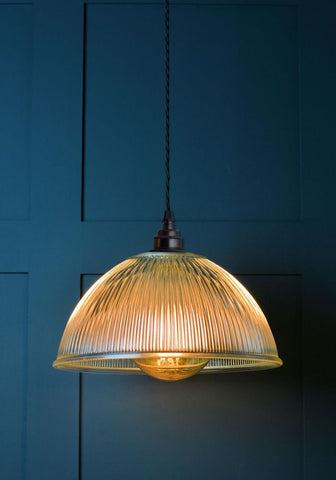 Domed prismatic pendant light