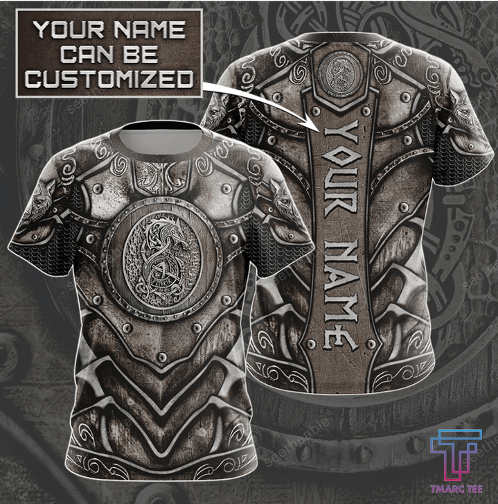 Fenrir Wolf Viking Custom Name  3D Shirt