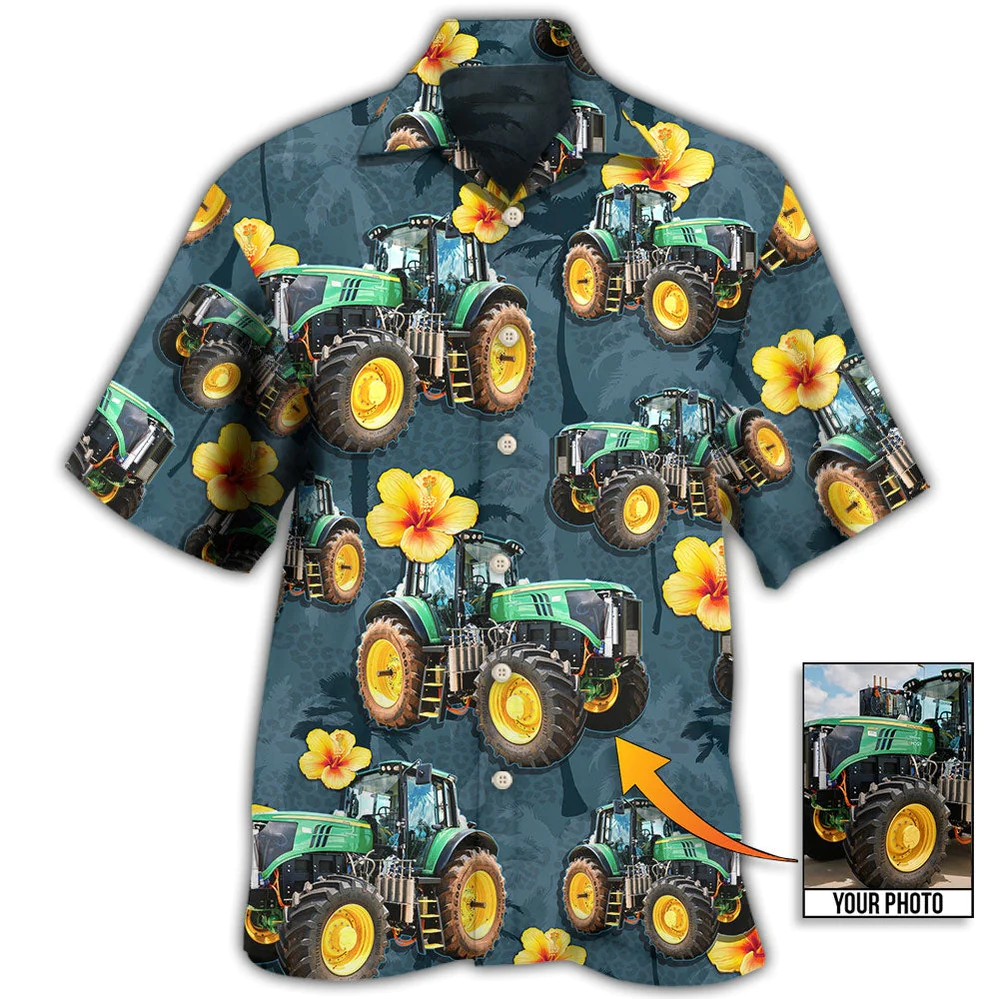 Discover Foto personal personalizada de Tractor Lover - Camisa hawaiana