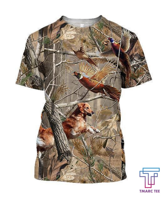 Dog Hunting Pheasant Shirts 3D