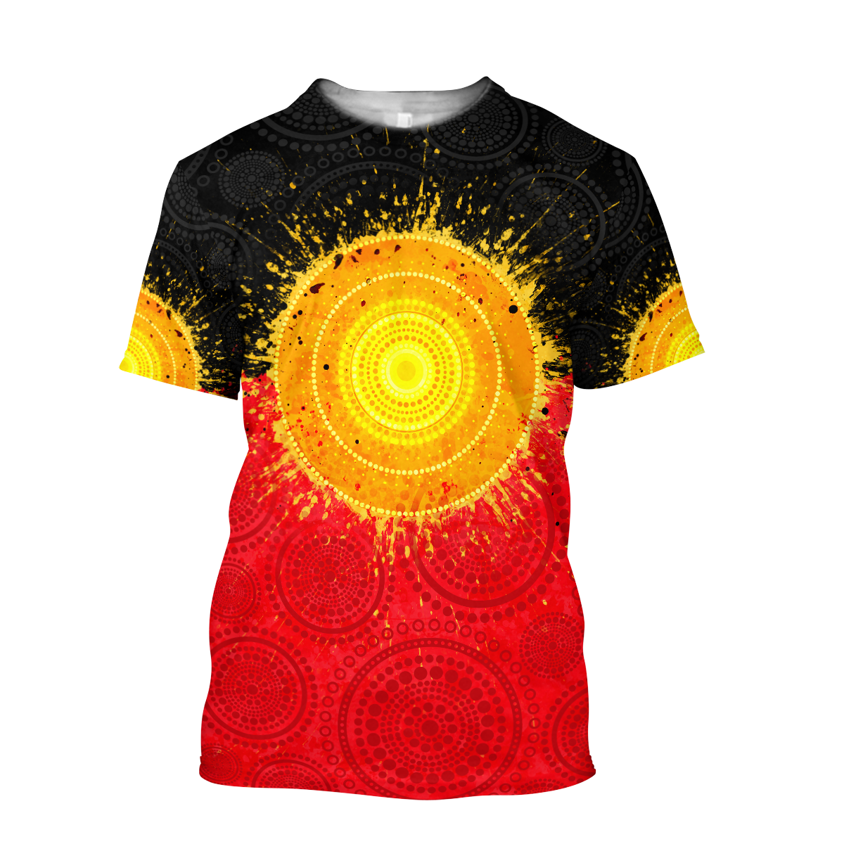Aboriginal Flag Indigenous Sun Painting Art summer 3D Shirt