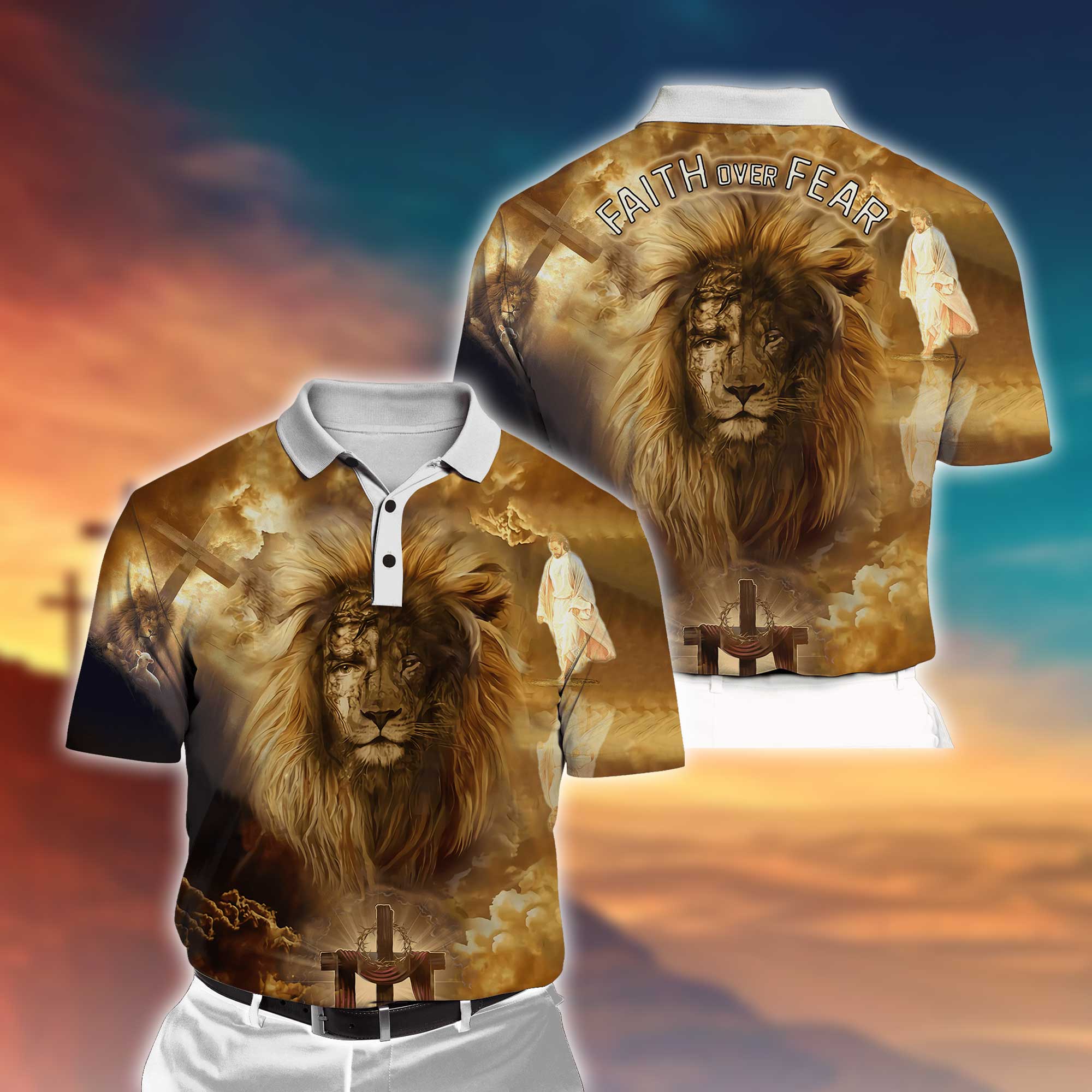 Tmarc Tee Jesus Lion Faith Over Fear Psalms Edition Unisex Shirts