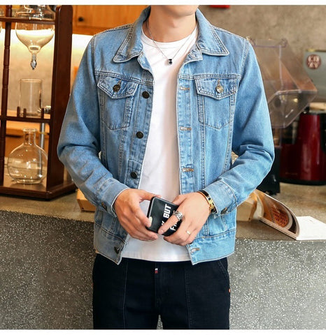 shop stylish denim blue motor biker jeans jacket in Nepal at best price