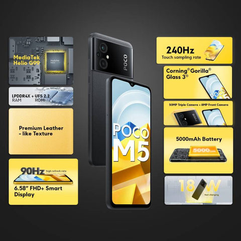 POCO M5 Smartphone  | 6GB RAM, 128 GB ROM |