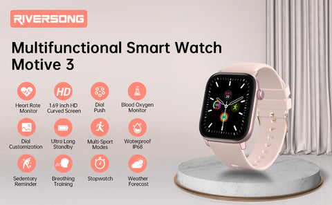 RIVERSONGS Smart Watch For Women | Android Phones and Iphone Compatible  Full Touch Screen Activity Fitness 1.69 Heart Rate Blood Oxygen Sleep Monitor