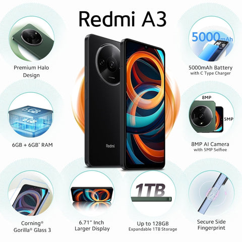 Redmi A3 3gb Ram smartphone