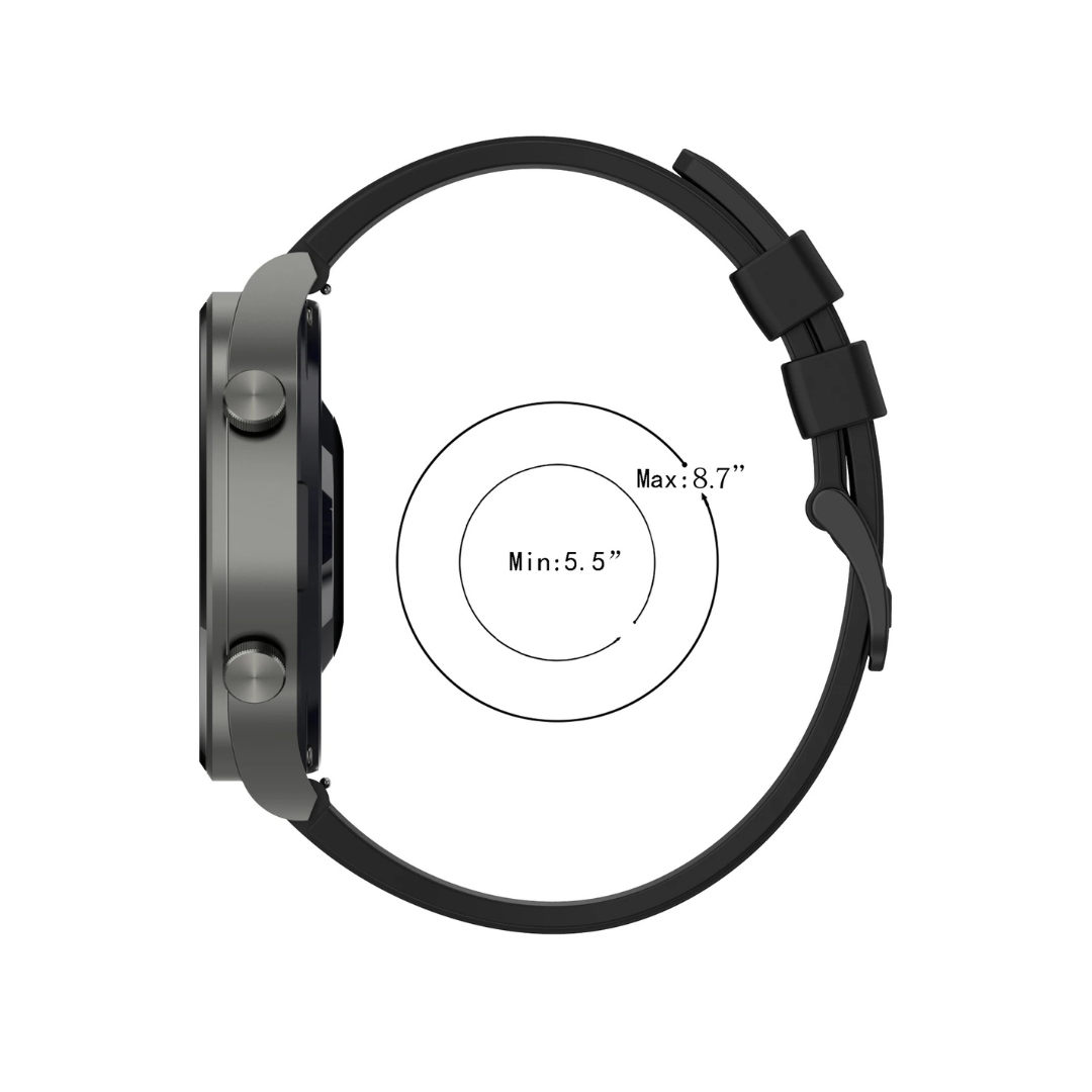 Lightweight silicone smartwatch strap 22mm for all-day comfort