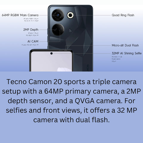 Tecno Camon 20 4G Smartphone 64 MP Rear Camera