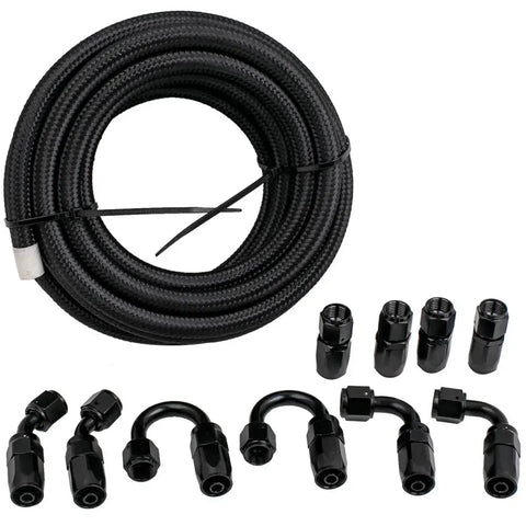 16.4FT AN10 Stainless Steel Braided Fuel Line Hose For Fuel Return