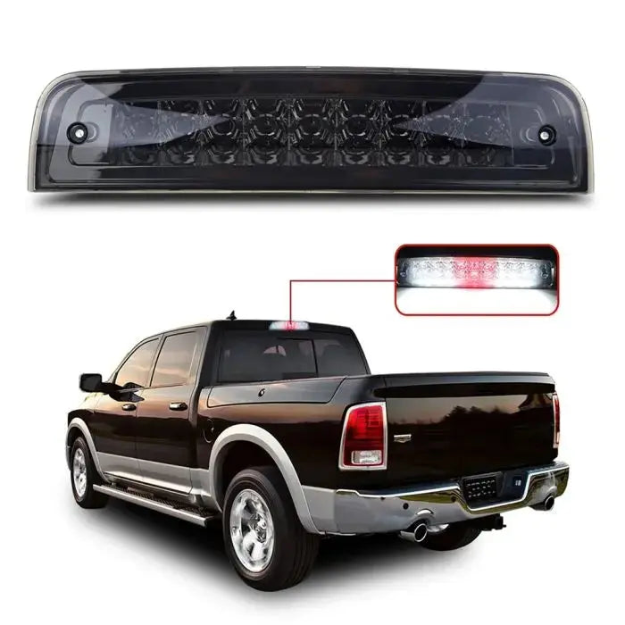(Smoke Lens) For 09-10 Dodge Ram Chrome Housing 3Rd Third Brake + Cargo Light