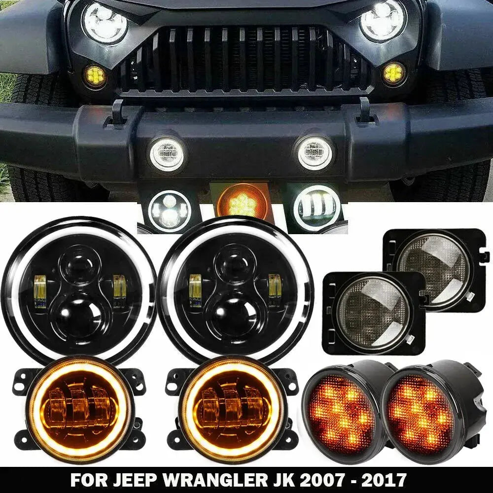 For Jeep Wrangler Jk Jku Led Headlight Fog Turn Signal Fender Lights C –  Dynamic Performance Tuning