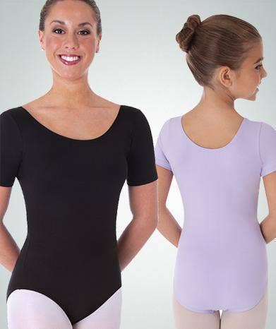 Body Wrappers Women's Short Sleeve Ballet Cut Leotard