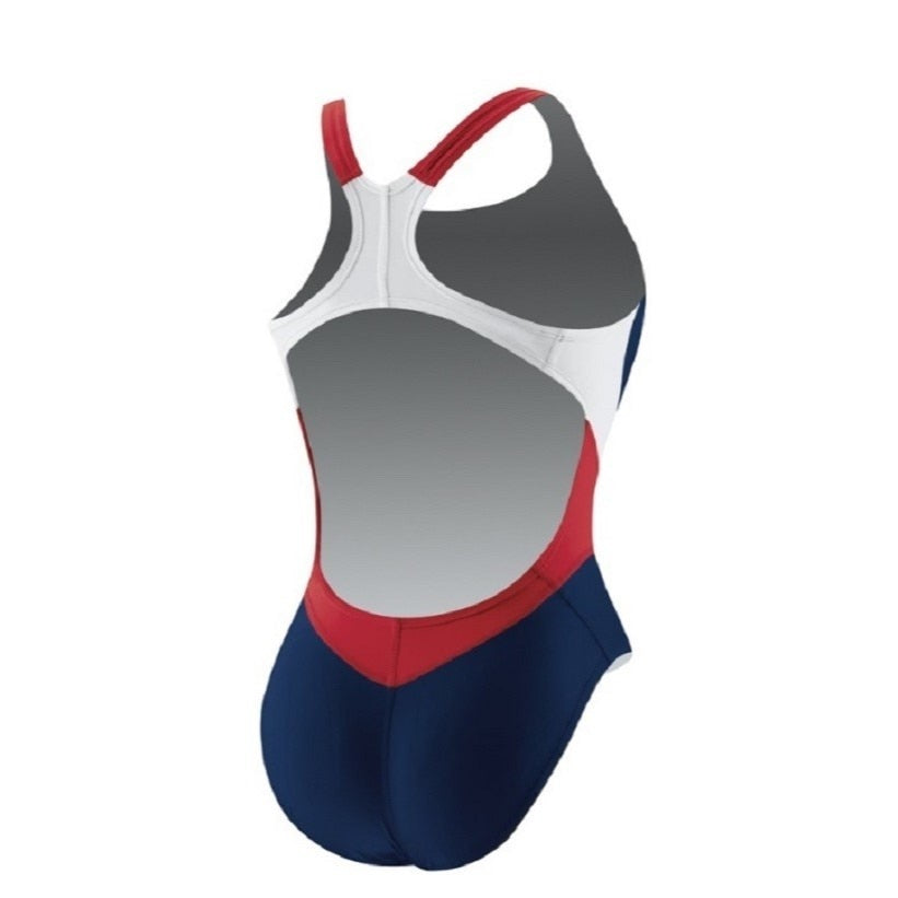 Nike Victory Color Block Power Back Tank One Piece Swimsuit