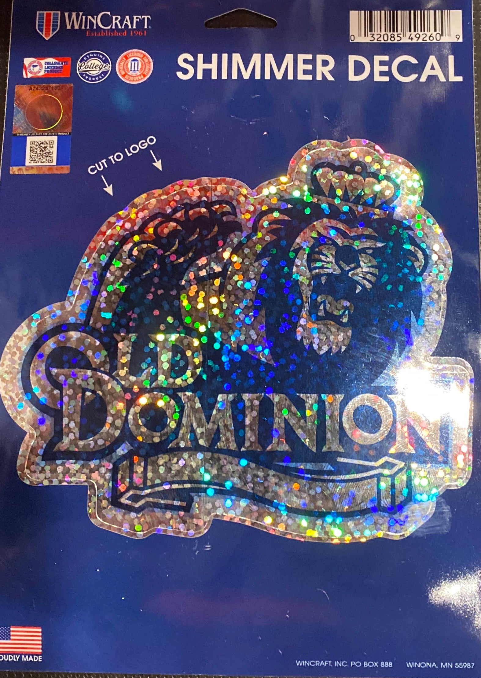 Old Dominion University Shimmer Decal