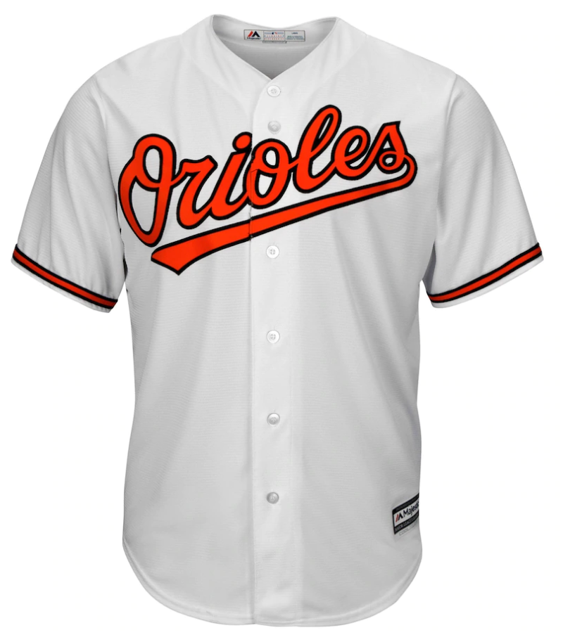 Men's Majestic White Baltimore Orioles Official Cool Base Jersey