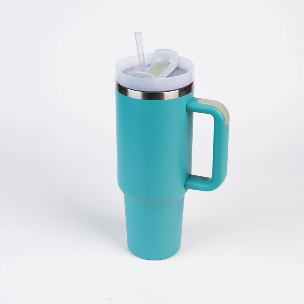 Quencher 40 oz Stainless Steel Tumbler with Handle and Straw