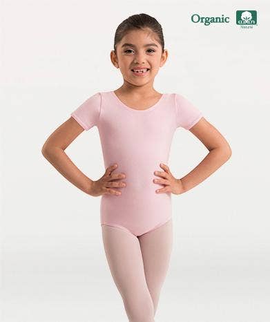 Girls Organic Cotton Short Sleeve Leotard