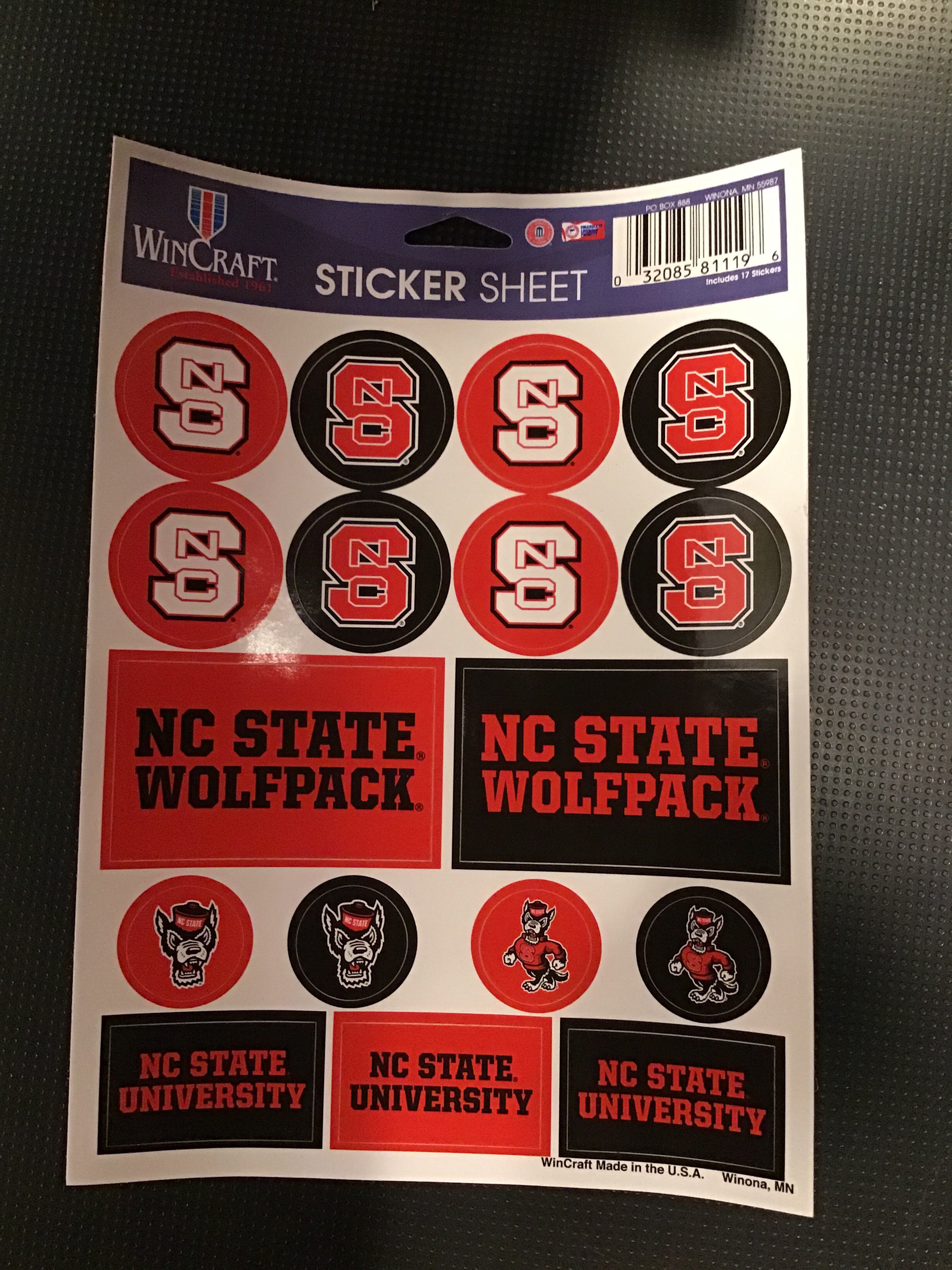 North Carolina State University Sticker Sheet