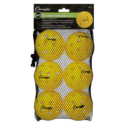 Champion Injection Molded Outdoor Pickleballs (6pack)