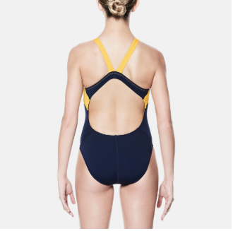 Nike Polyester Color Surge Fastback Swimsuit in Varsity Maize