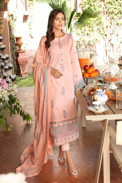 Gul Ahmed 3 PC Unstitched Embroidered Lawn Suit with Cotton Net Dupatta FE-12031