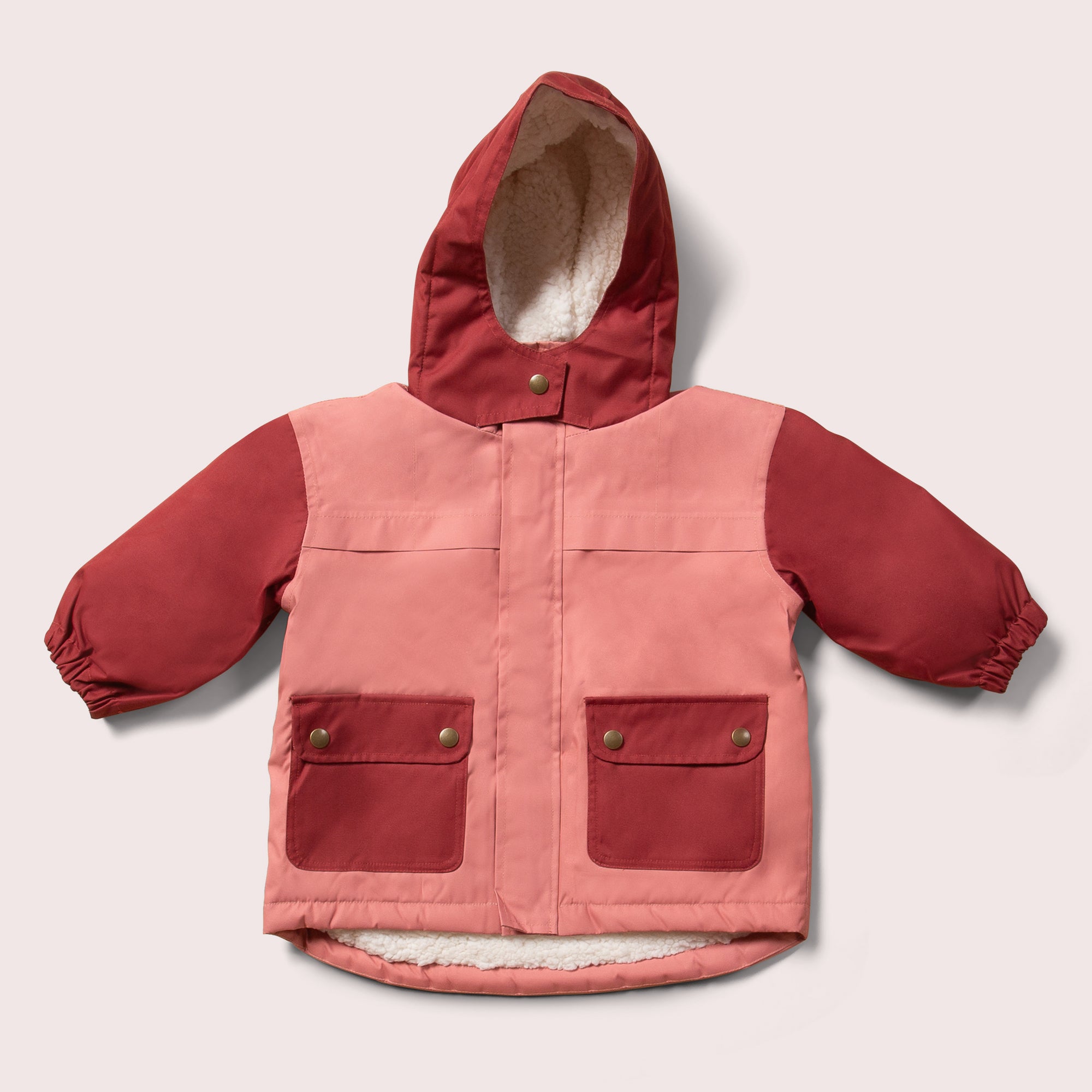 Plum Colour Block Recycled Waterproof Winter Coat - Little Green Radicals product image