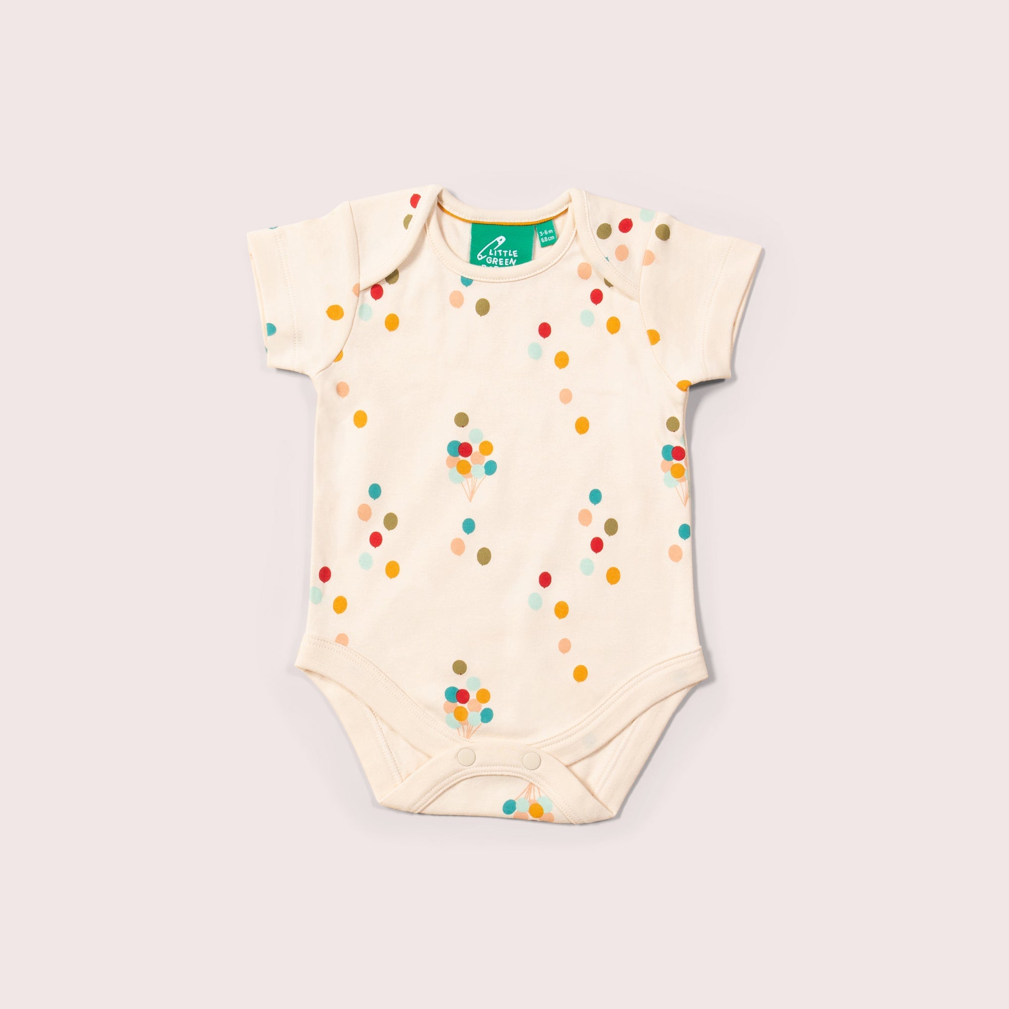 Rainbow Balloons Organic Baby Bodysuit Set - 2 Pack