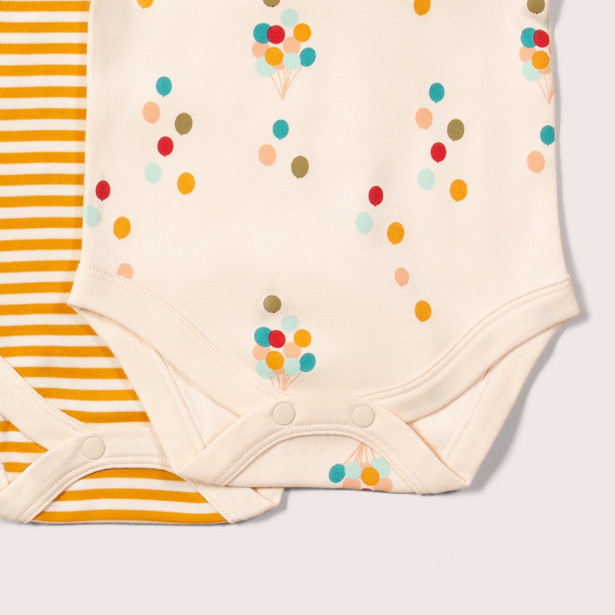 Rainbow Balloons Organic Baby Bodysuit Set - 2 Pack-image-2