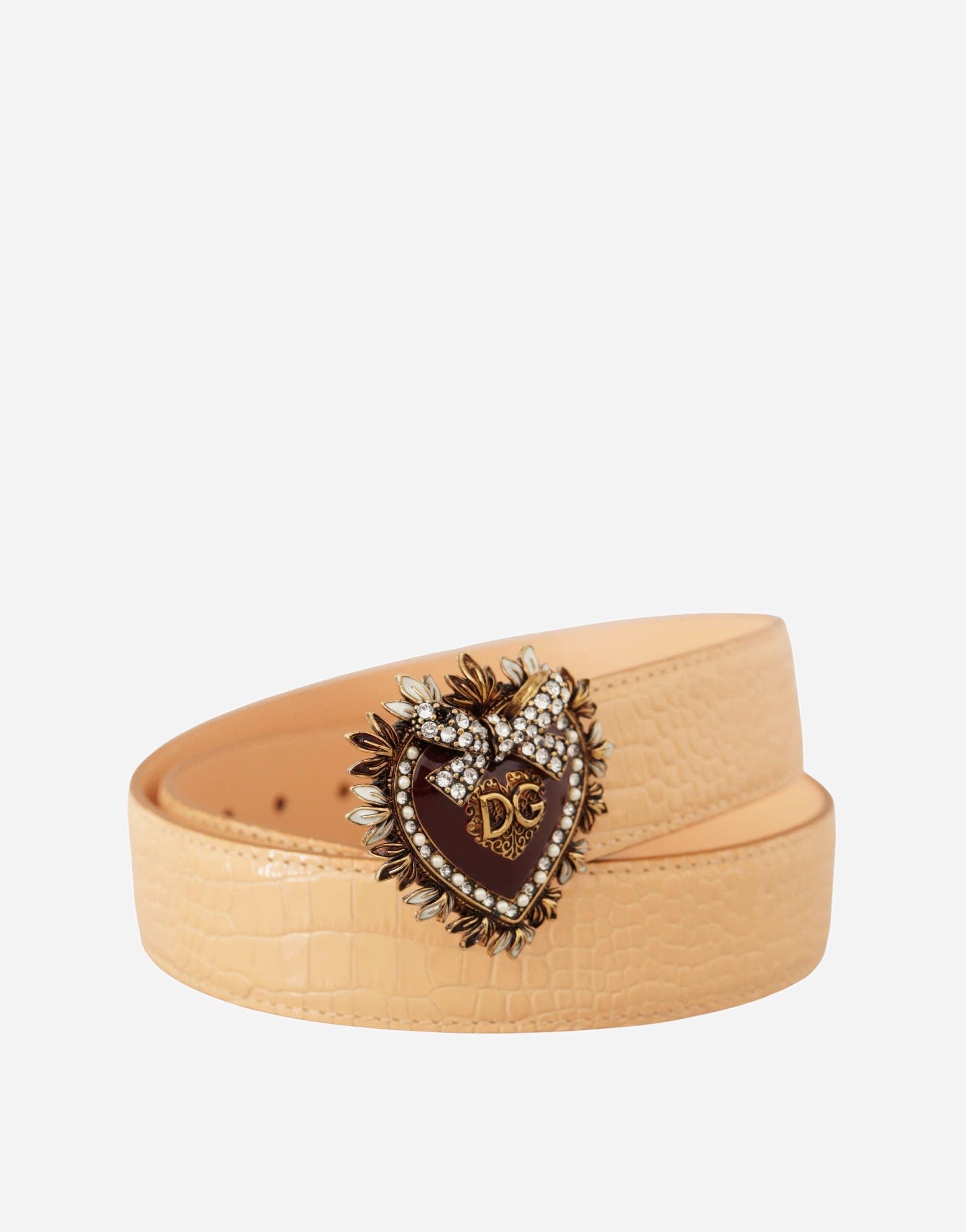 Dolce & Gabbana Devotion Buckle Belt Embellished Heart Luxury Iconic