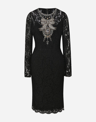 Dolce & Gabbana Kristallverziertes Spitzenkleid