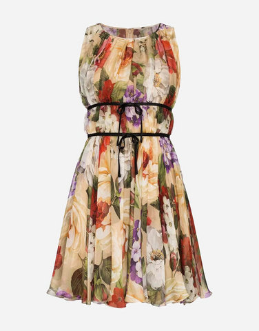 Мини-платье с цветочным принтом