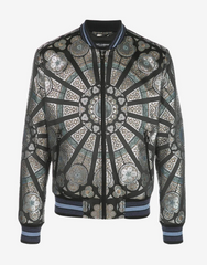 STAINED GLASS WINDOW STYLE PRINT BOMBER JACKET