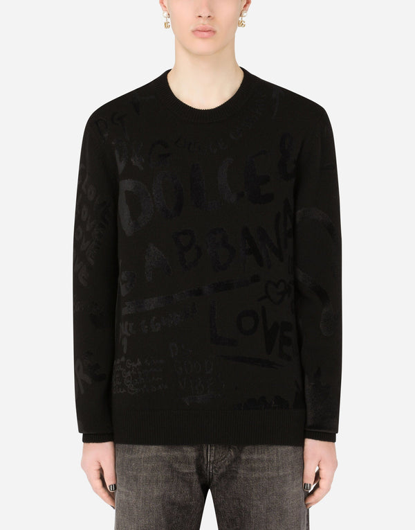 Chenille monogram jacquard sweatshirt - Dolce & Gabbana