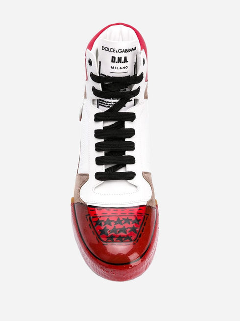 Dolce & Gabbana DNA Panelled High Top Sneakers | Sendegaro