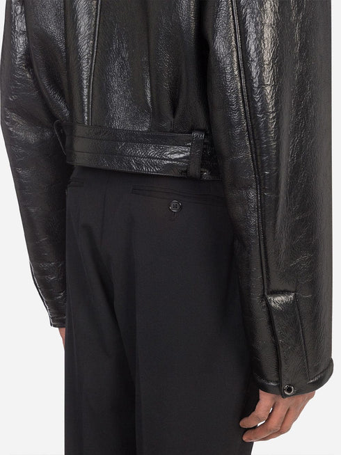 Dolce & Gabbana Leather Jacket With Shearling Collar | Sendegaro