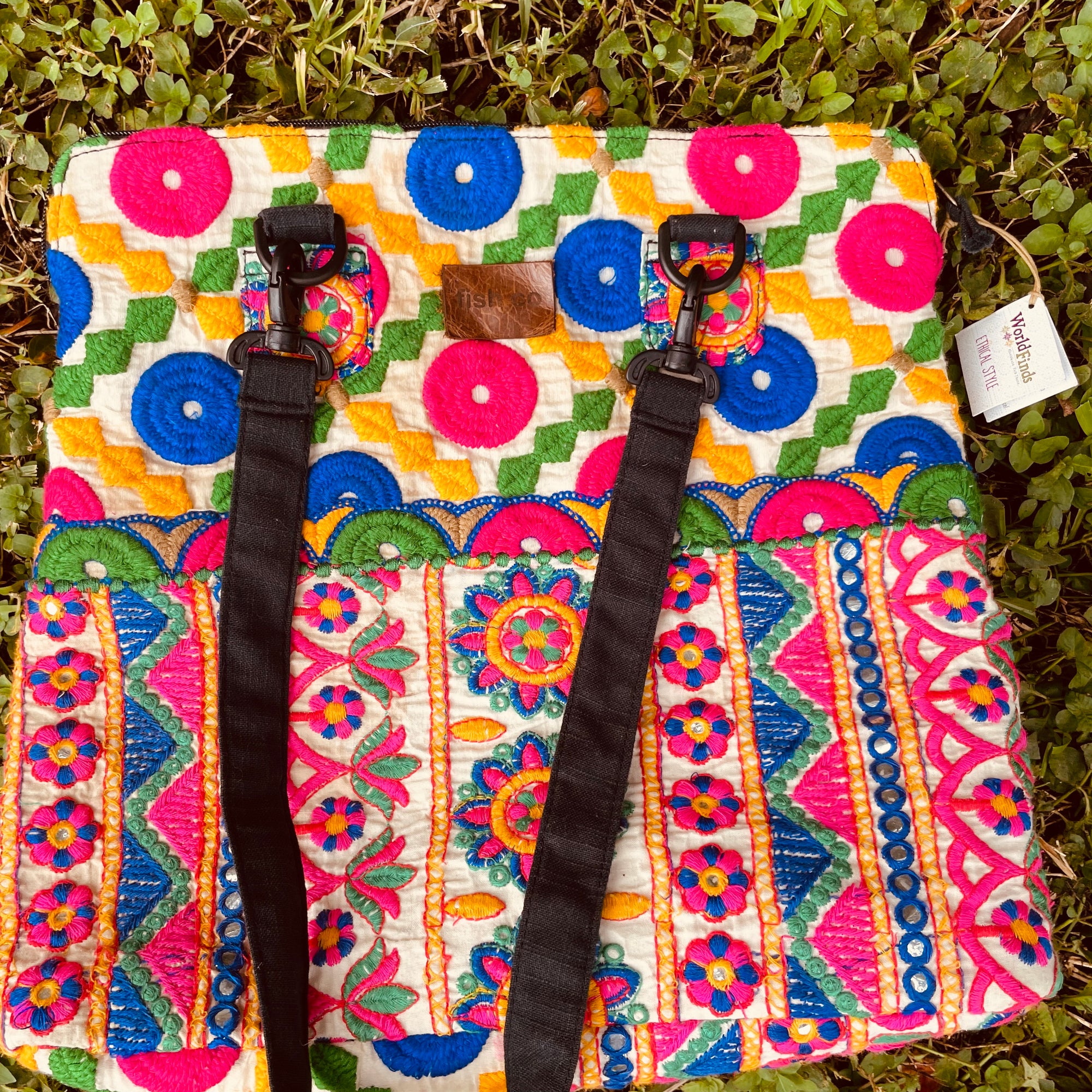 Kantha Heart Bag Clip | WorldFinds