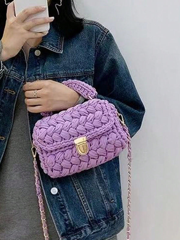 Handmade Crochet Women's Bag, Woven Shoulder Bag, Crossbody Bag, Literary  Style, Tote Bag, Fashionable And Trendy Women's Bag, Diy Bag, Women's Chain  Bag, Punk Style, Vintage Fashion. The Detachable Handle Can Be