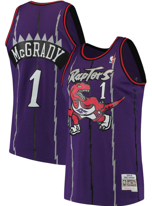 Mitchell & Ness Tracy McGrady Toronto Raptors Charcoal Hardwood Classics Retired Player 1998/99 Metal Works Swingman Jersey Size: Small
