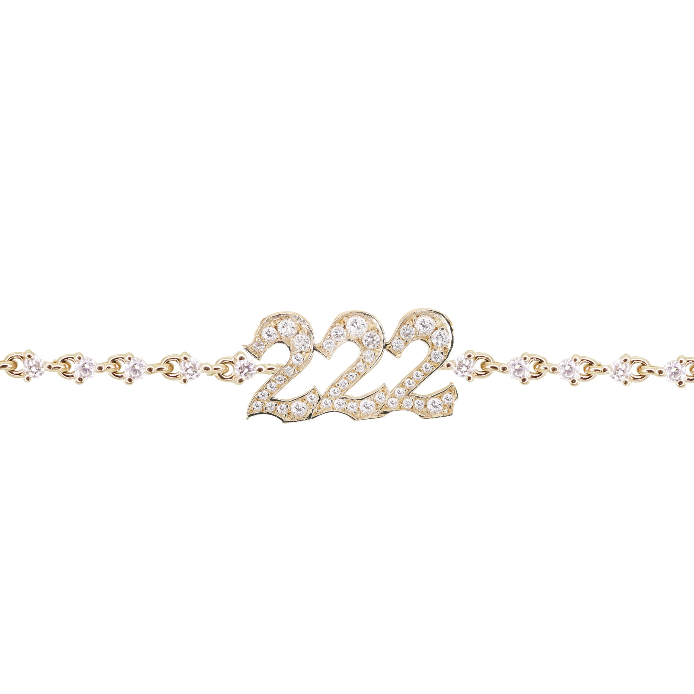 14kt gold and diamond 222 bracelet - Luna Skye product image