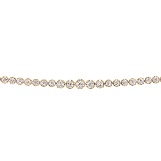 14kt gold graduated diamond mini scalloped tennis bracelet