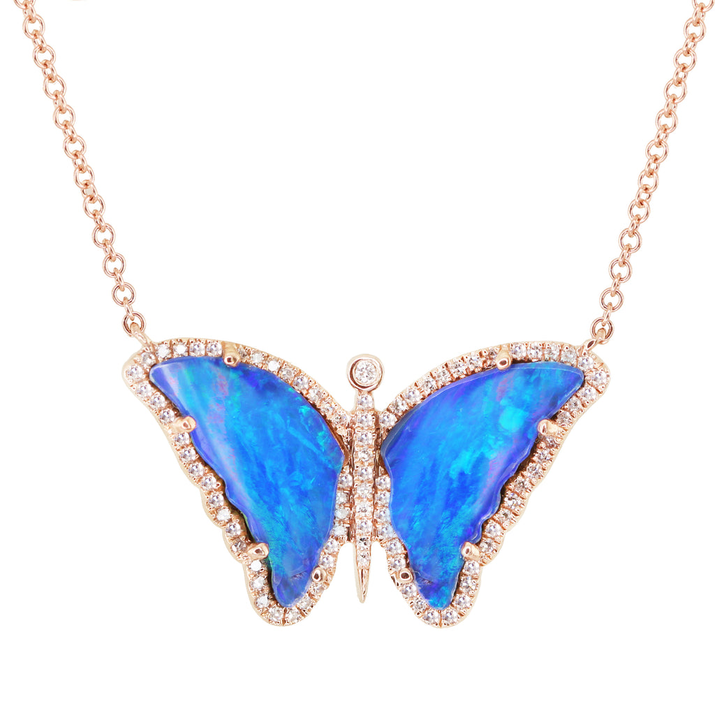 14kt gold and diamond opal butterfly necklace– Luna Skye