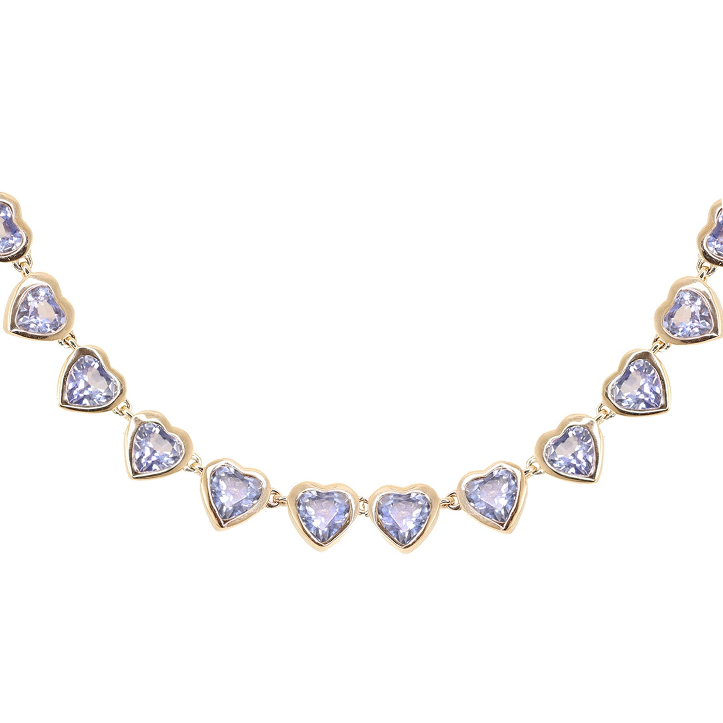 Lab Grown Diamond Half Tennis Necklace in 14k White Gold - MiaDonna