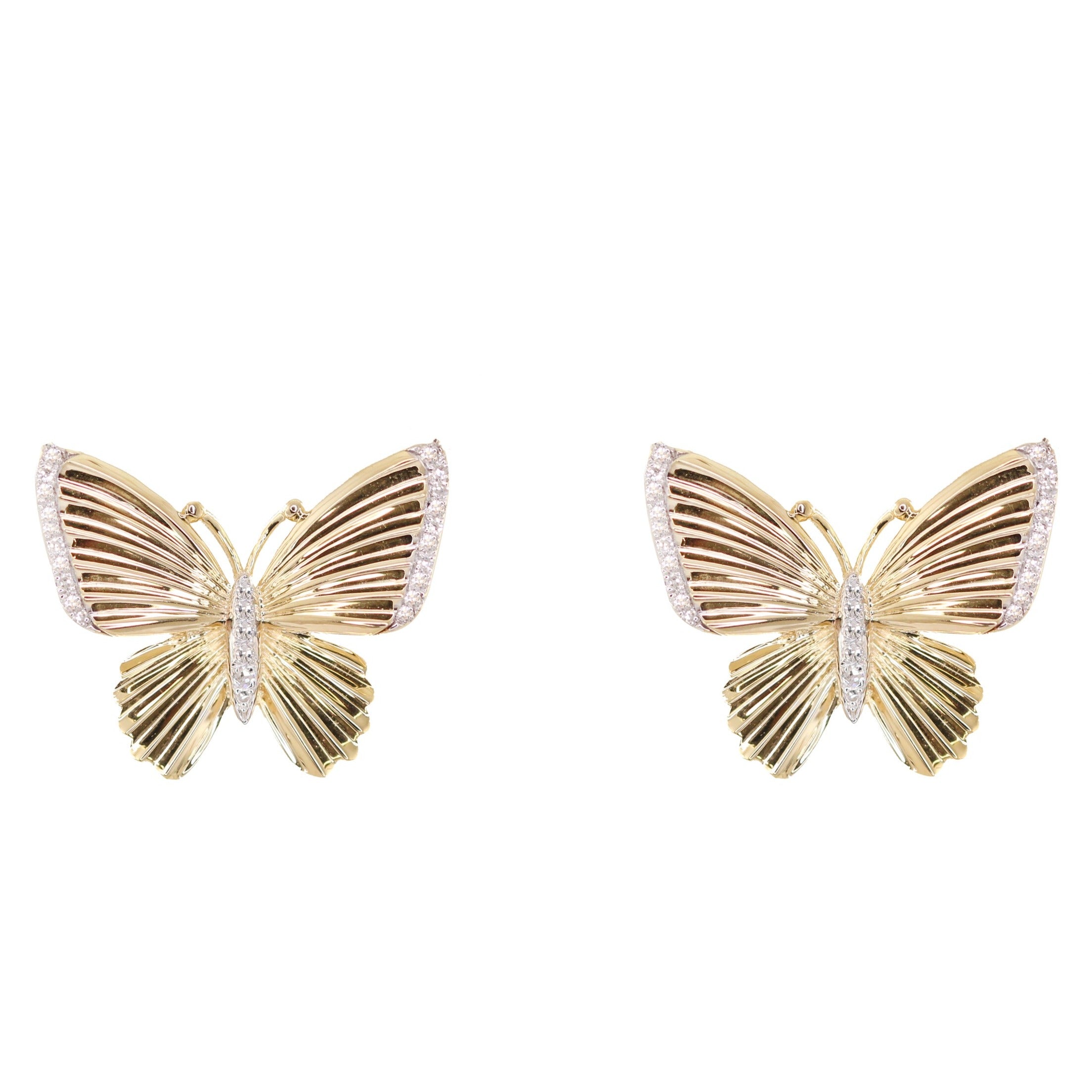 14kt gold and diamond butterfly burst studs– Luna Skye