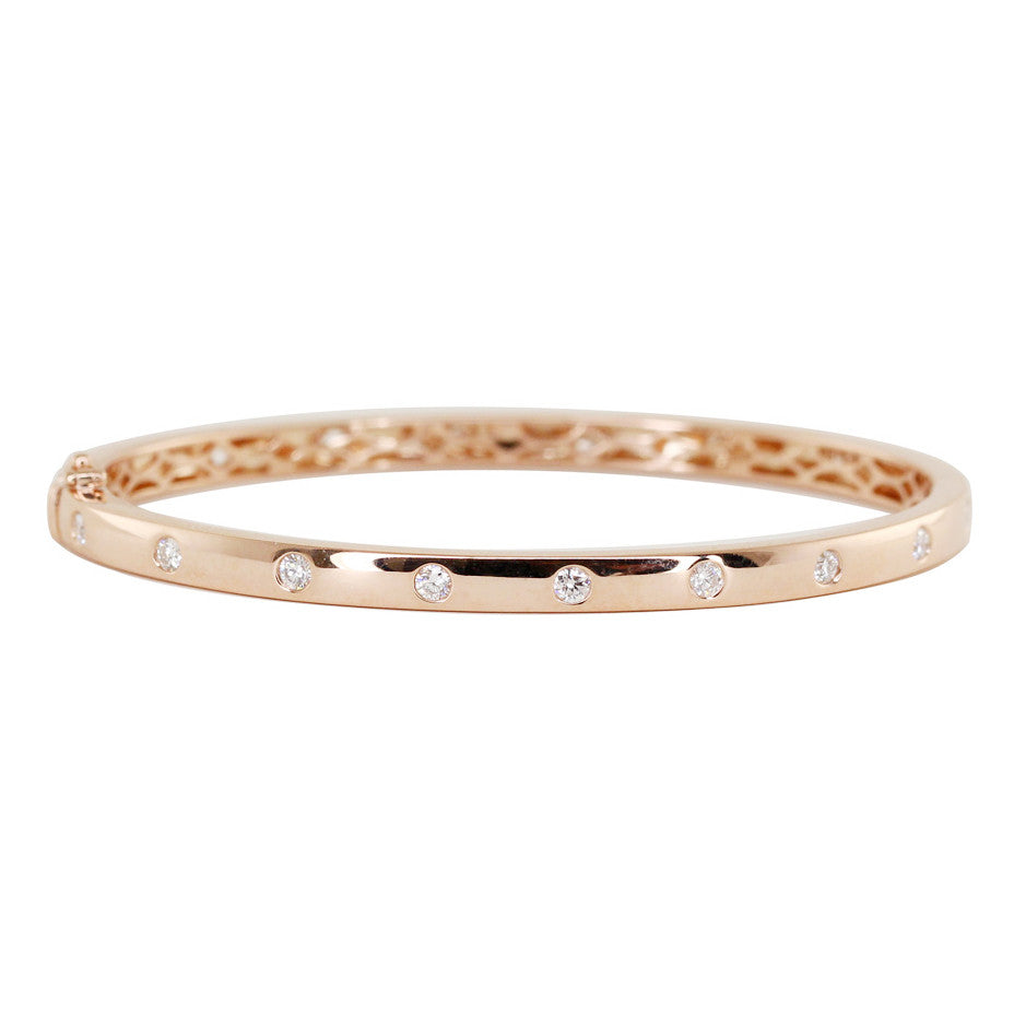 14kt gold and diamond stud bangle– Luna Skye