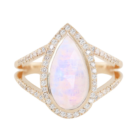 NEW! 14kt gold illusion diamond deco ring– Luna Skye