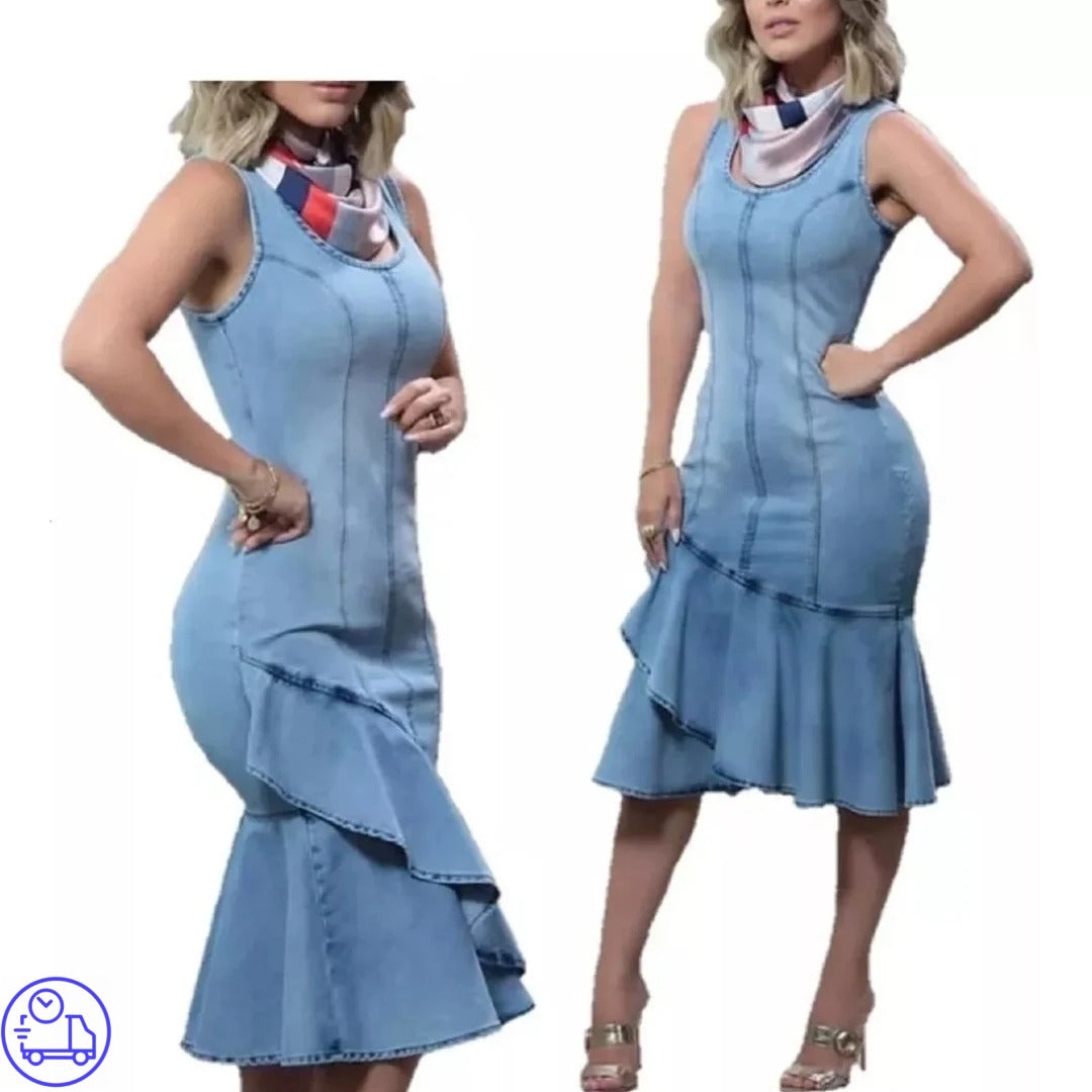 vestido jeans sereia