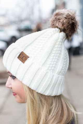 Basic White Beanie