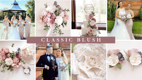 Blush paper wedding flowers by Papercut Posies, Scotland