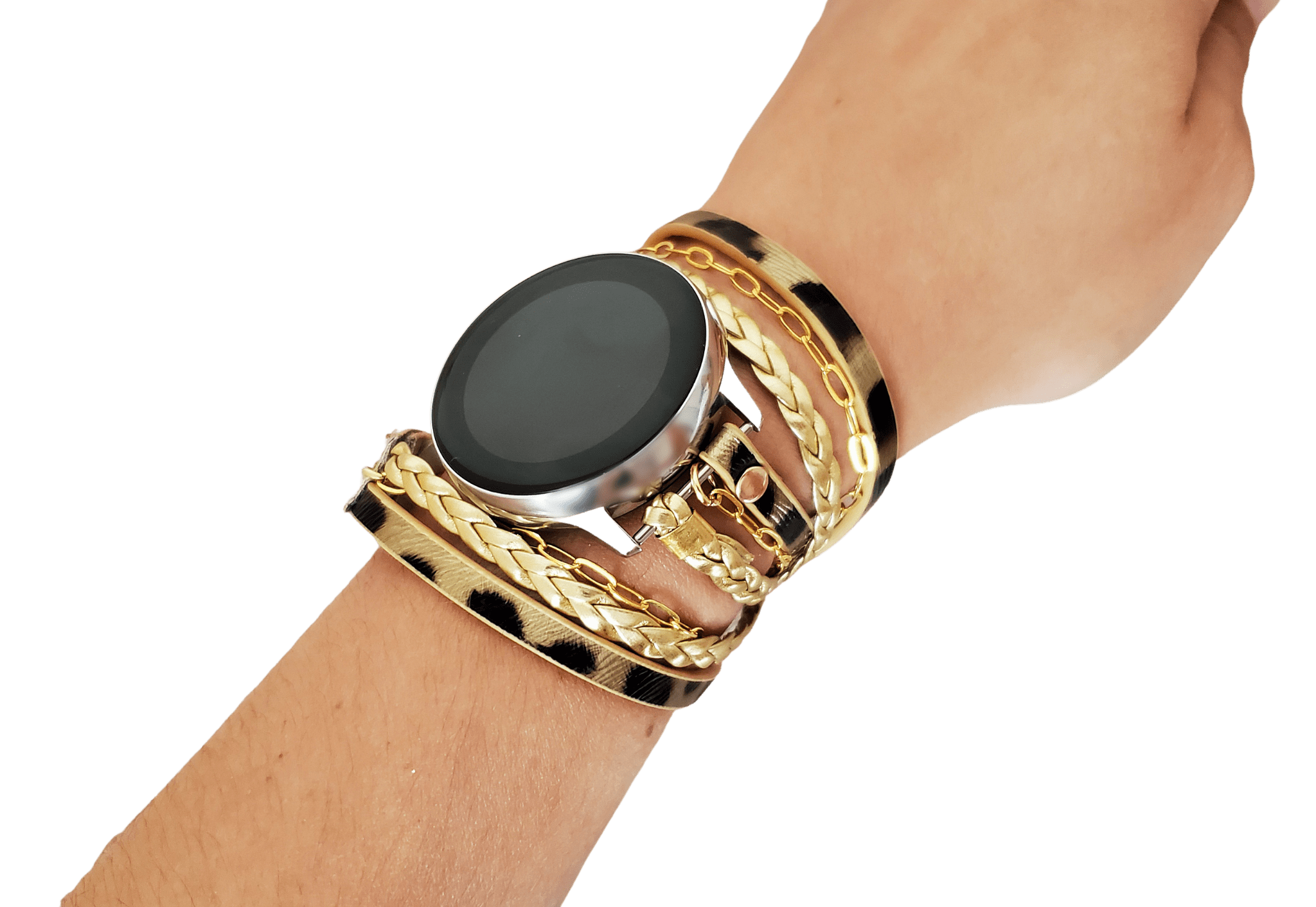 Gold Garmin Venu Watch Band Boho Chic Snake Skin Gold Chain Bracelet