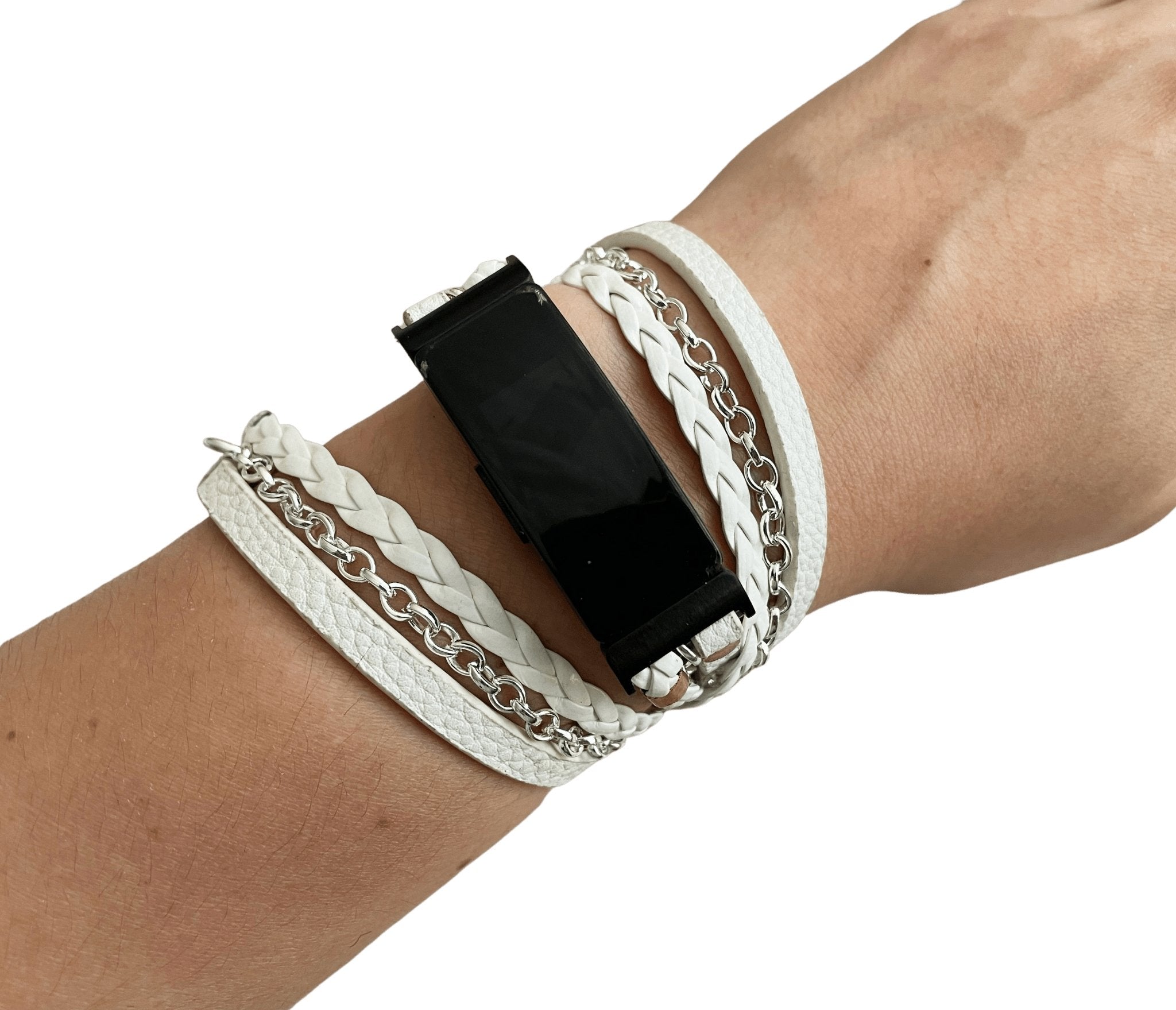 Bracelet Smartwatch en plastique - Convient au bracelet chouchou Fitbit Luxe  - noir 